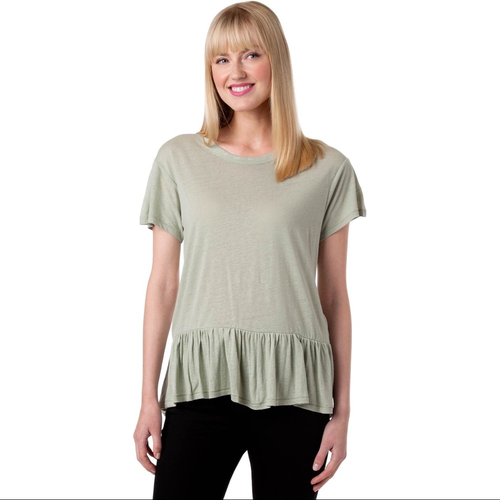 ❤️4for$20! Calvin Klein Jeans Heather Green Peplum Shirt